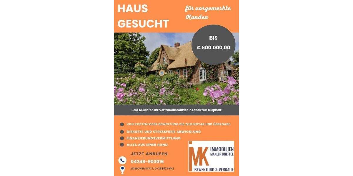 Einfamilienhaus Syke / Jardinghausen Jardinghausen - 4 Zimmer, 125 m&sup2;, 399.000&euro; | Angebot:25770906