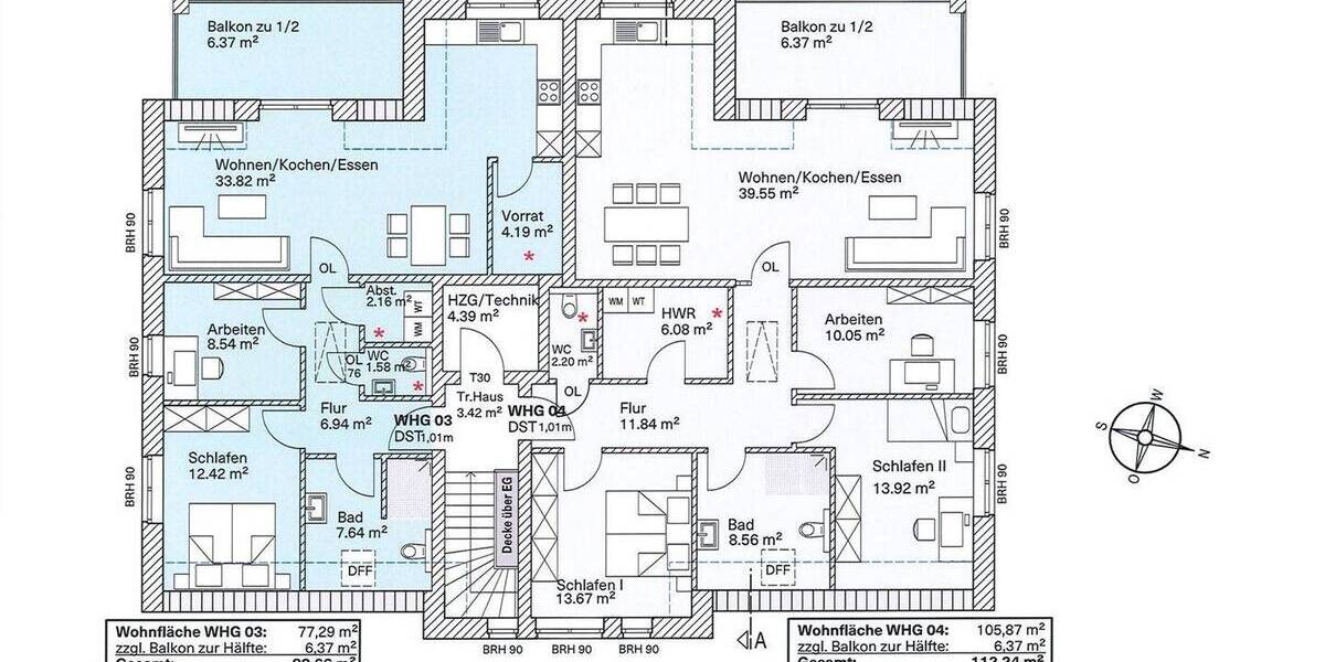 Etagenwohnung Stuhr Heiligenrode - 4 Zimmer, 112 m&sup2;, 394.000&euro; | Angebot:25743584