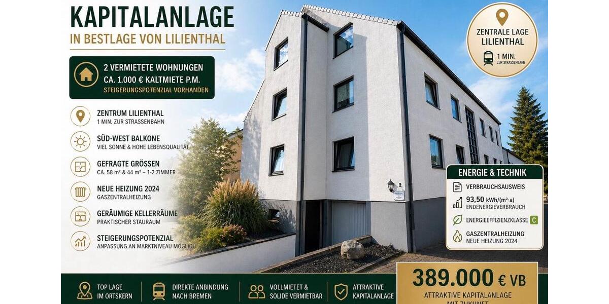 Etagenwohnung Bremen - 3 Zimmer, 102 m&sup2;, 389.000&euro; | Angebot:27113876