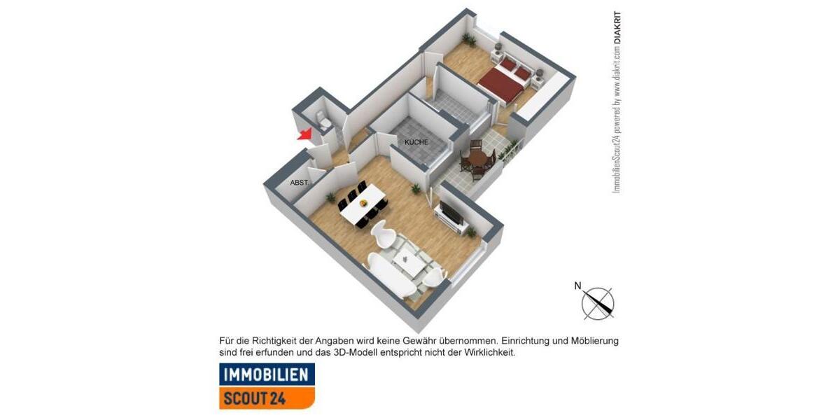 Etagenwohnung Bremen Gröpelingen - 2 Zimmer, 65 m&sup2;, 485&euro; | Angebot:26481969