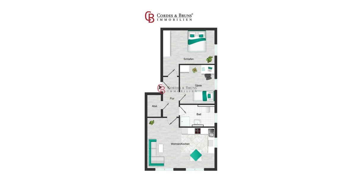 Etagenwohnung Achim - 3 Zimmer, 82 m&sup2;, 1.352&euro; | Angebot:26252467