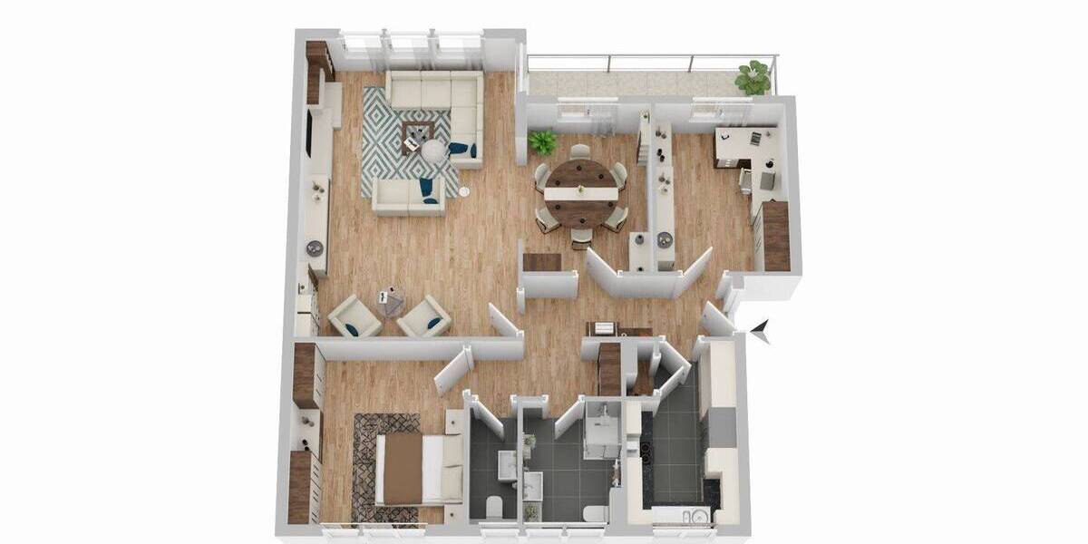 Etagenwohnung Achim - 3 Zimmer, 90 m&sup2;, 258.000&euro; | Angebot:26766547