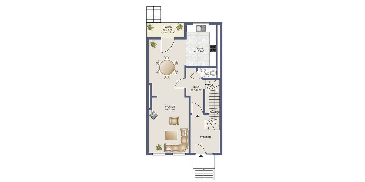 Etagenwohnung Bremen Neustadt - 4 Zimmer, 95 m&sup2;, 399.000&euro; | Angebot:26247713