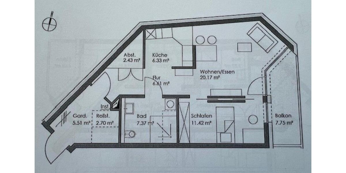 Etagenwohnung Bremen Blockland - 2 Zimmer, 65 m&sup2;, 472&euro; | Angebot:25775112