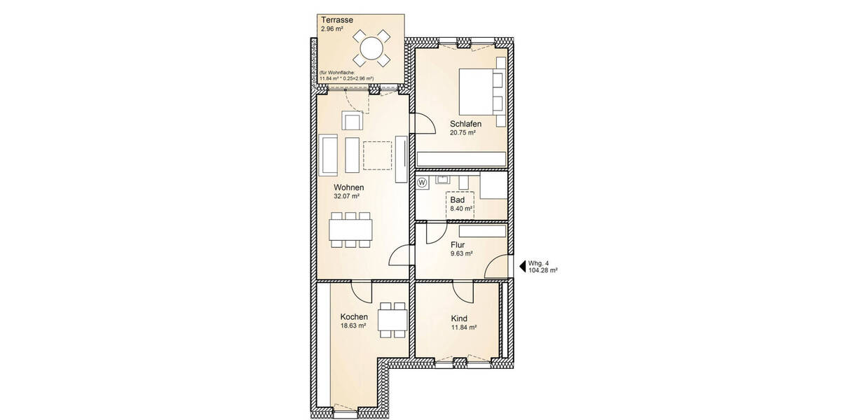Etagenwohnung Bremen / Osterholz Tenever - 3 Zimmer, 104 m&sup2;, 360.000&euro; | Angebot:23944842