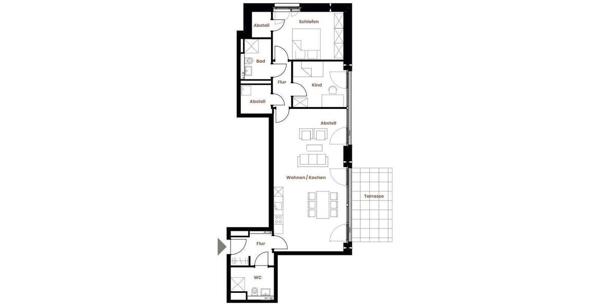 Etagenwohnung Bremen Handelshäfen - 3 Zimmer, 101 m&sup2;, 1.299&euro; | Angebot:26787955