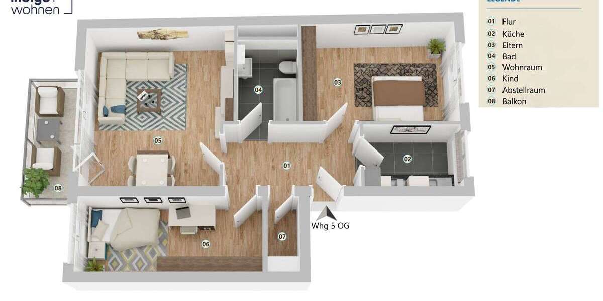 Etagenwohnung Bremen Hemelingen - 3 Zimmer, 70 m&sup2;, 945&euro; | Angebot:27548094
