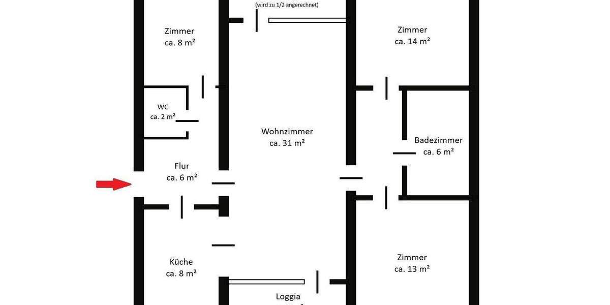 Etagenwohnung Bremen Mahndorf - 4 Zimmer, 96 m&sup2;, 230.000&euro; | Angebot:25696460