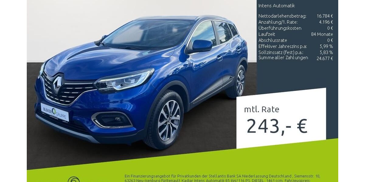 Renault Kadjar 67.976 km 20.980 &euro; Stuhr 28816
