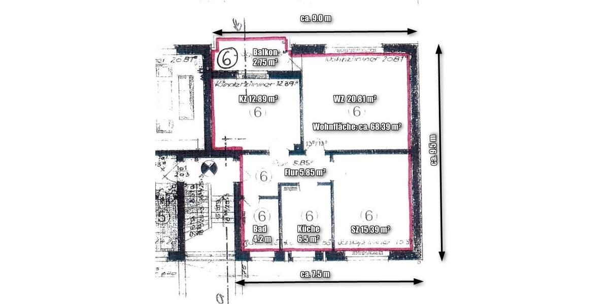 Etagenwohnung Hambergen - 3 Zimmer, 68 m&sup2;, 775&euro; | Angebot:24793518