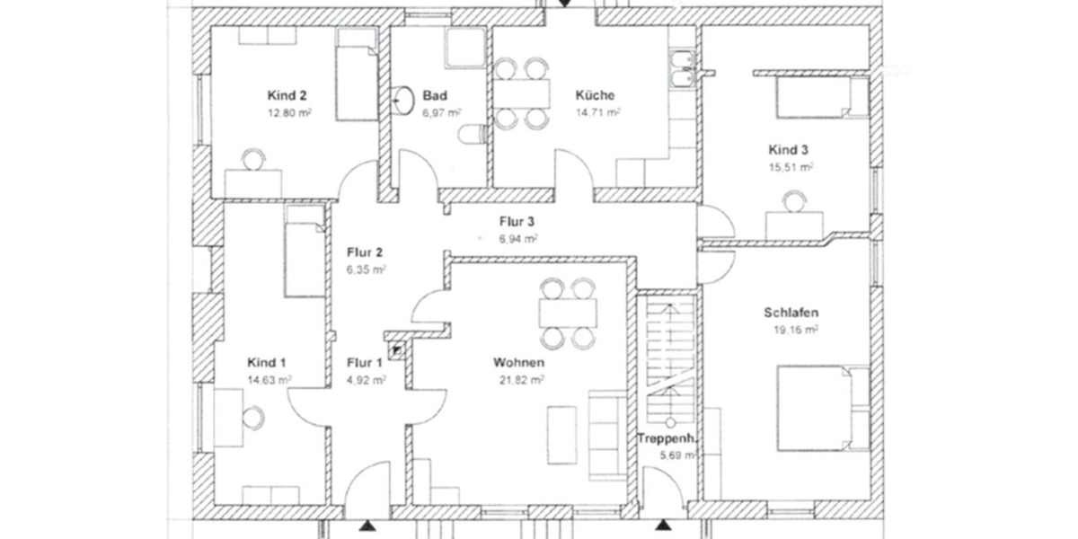 Erdgeschoßwohnung Osterholz-Scharmbeck Scharmbeck - 5 Zimmer, 124 m&sup2;, 1.000&euro; | Angebot:25253579