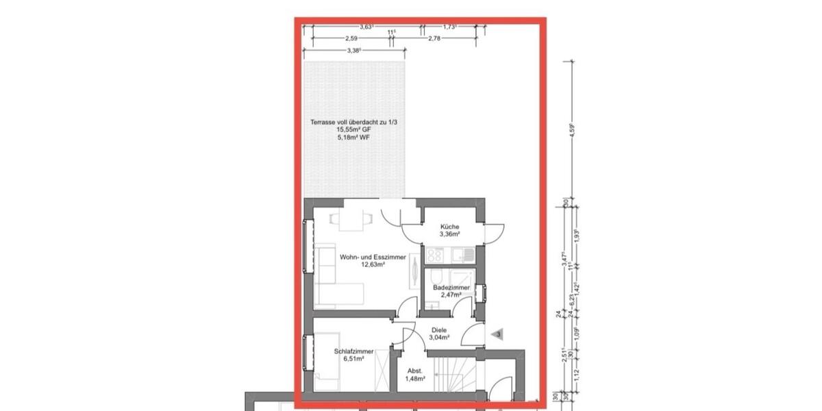 Erdgeschoßwohnung Bremen Blumenthal - 1.5 Zimmer, 35 m&sup2;, 520&euro; | Angebot:25173959