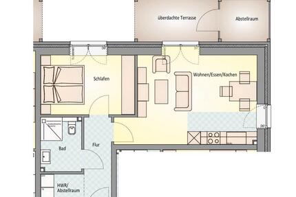Moderne 2-Zimmer-Wohnung mit Terrasse in Bassum zimmer