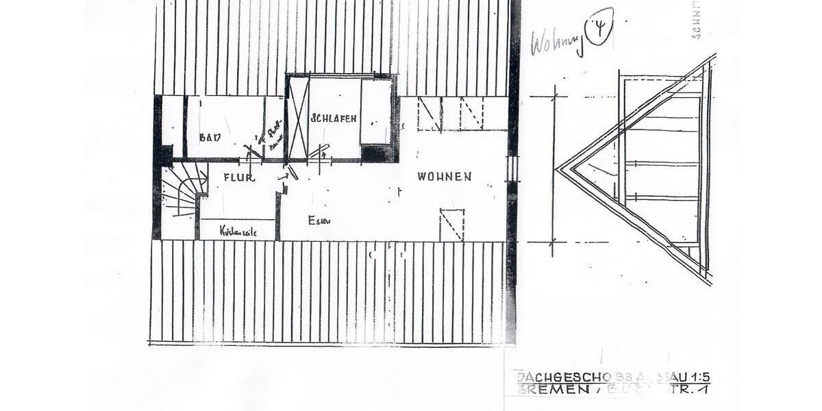 Dachgeschoßwohnung Bremen Schwachhausen - 2 Zimmer, 50 m&sup2;, 160.000&euro; | Angebot:25117810