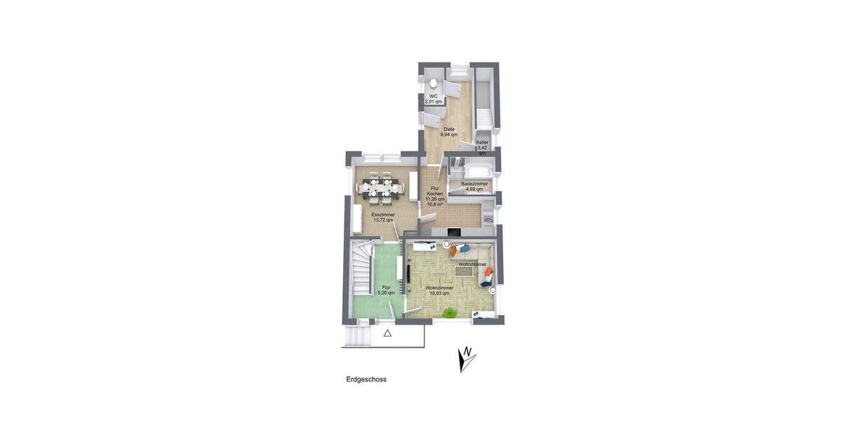 Einfamilienhaus Oyten Meyerdamm - 5 Zimmer, 105 m&sup2;, 299.000&euro; | Angebot:24727388