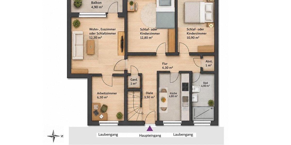 Maisonettenwohnung Bremen Osterholz - 4.5 Zimmer, 97 m&sup2;, 245.000&euro; | Angebot:26955744