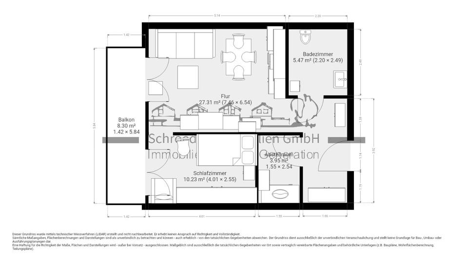 Etagenwohnung Worpswede - 2 Zimmer, 50 m&sup2;, 600&euro; | Angebot:25882037