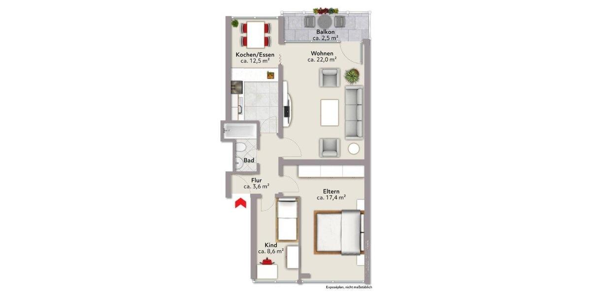 Etagenwohnung Bremen Burglesum - 3 Zimmer, 70 m&sup2;, 1.040&euro; | Angebot:26292085