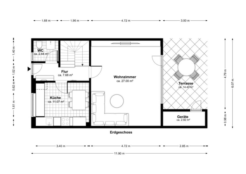 Delmenhorst-Brendel Gepflegtes Reihenendhaus mit schönem Garten und Garage in ruhiger Wohngegend