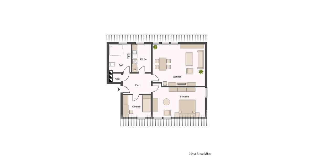 Dachgeschoßwohnung Ganderkesee - 3 Zimmer, 75 m&sup2;, 695&euro; | Angebot:26459156