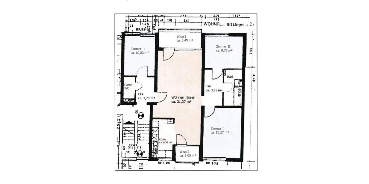 Etagenwohnung Bremen Hemelingen - 4 Zimmer, 96 m&sup2;, 200.000&euro; | Angebot:25567222