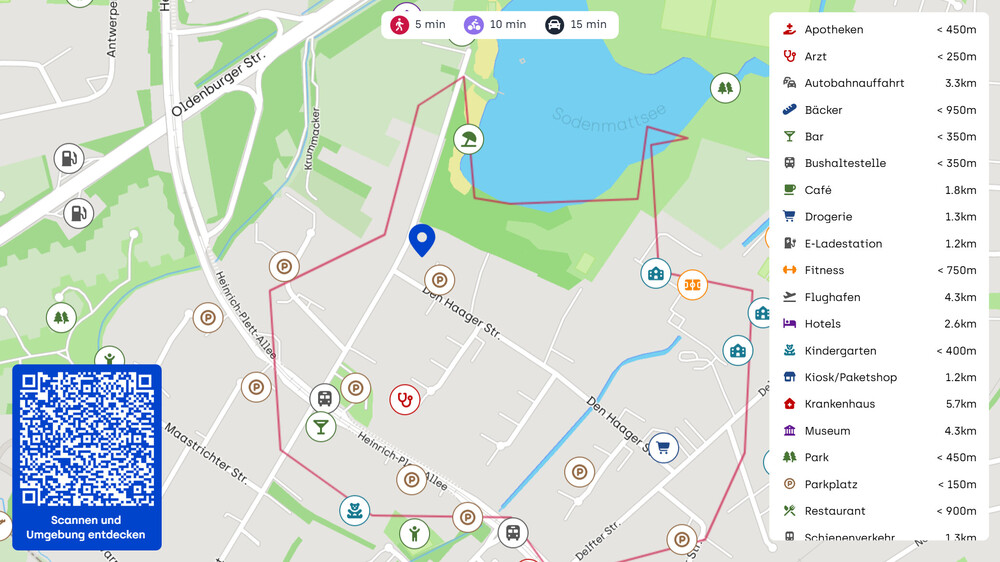 Gemütliche ETW + EBK + Balkon direkt am Sodenmattsee sehr gepflegter Zustand für 1 Pärchen mit 1 Kind - Etagenwohnung Bremen / Huchting Huchting | Angebot:24212722