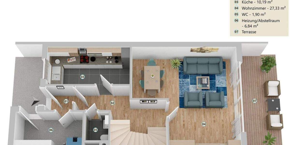 Reihenmittelhaus Achim Baden - 4 Zimmer, 128 m&sup2;, 245.000&euro; | Angebot:25667542