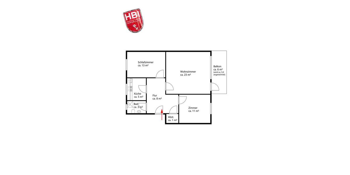 Etagenwohnung Bremen Blockland - 3 Zimmer, 70 m&sup2;, 760&euro; | Angebot:24866208