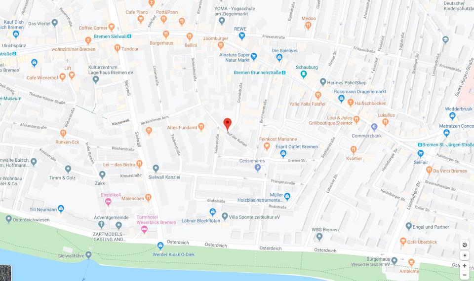 Etagenwohnung Bremen Östliche Vorstadt - 2 Zimmer, 55 m&sup2;, 630&euro; | Angebot:26319727