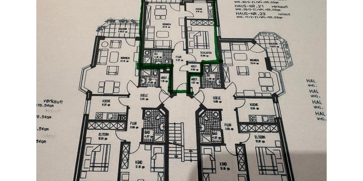 Etagenwohnung Bremen Vegesack - 2 Zimmer, 54 m&sup2;, 169.000&euro; | Angebot:27259063