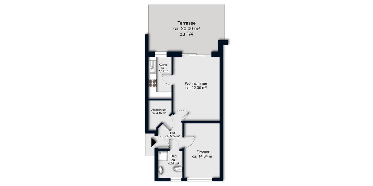 Etagenwohnung Bremen / Vegesack Vegesack - 2 Zimmer, 63 m&sup2;, 215.000&euro; | Angebot:26379700