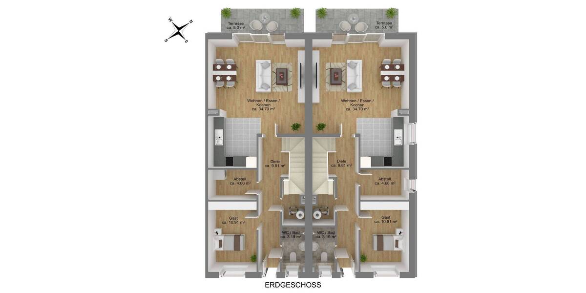 Reihenendhaus Weyhe Melchiorshausen - 5 Zimmer, 119 m&sup2;, 449.000&euro; | Angebot:25776087