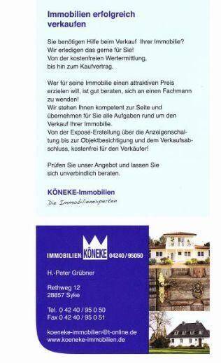 Einfamilienhaus Syke Wachendorf - 4 Zimmer, 200 m&sup2;, 650.000&euro; | Angebot:25744987