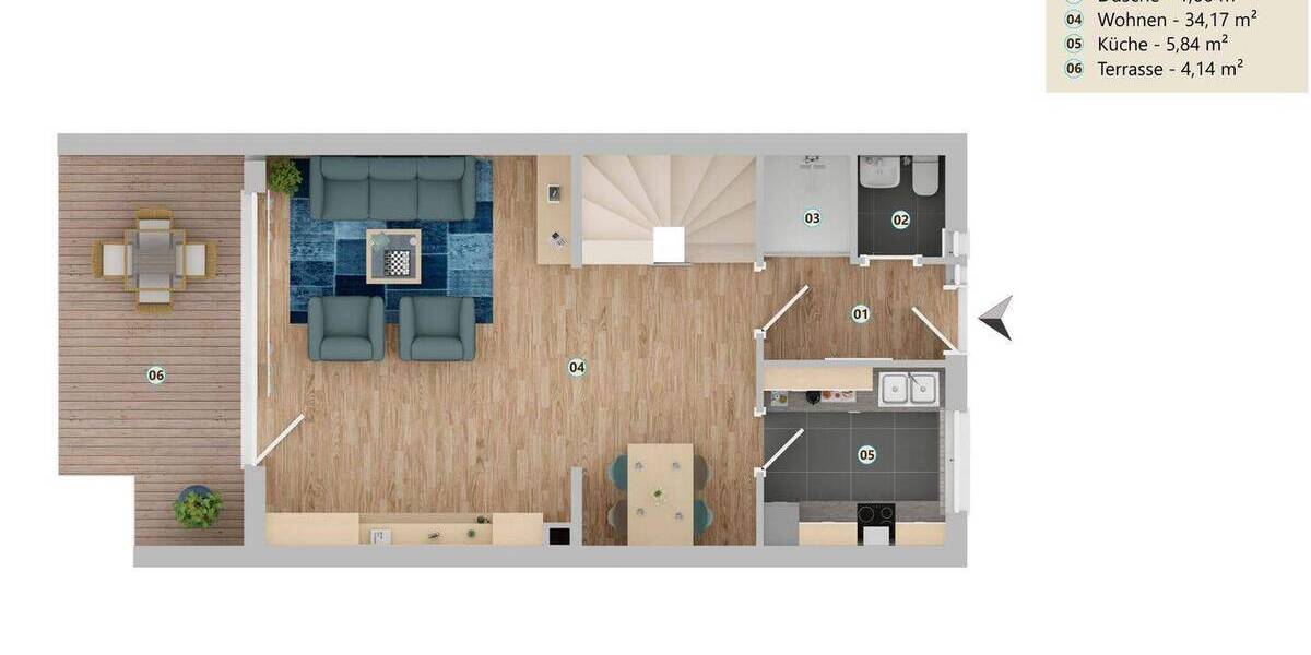 Reihenmittelhaus Achim - 4 Zimmer, 97 m&sup2;, 285.000&euro; | Angebot:26908686
