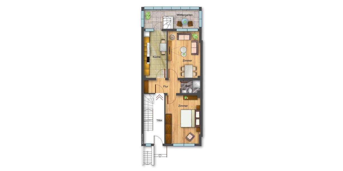 Etagenwohnung Bremen Gete - 2 Zimmer, 62 m&sup2;, 209.000&euro; | Angebot:25909404