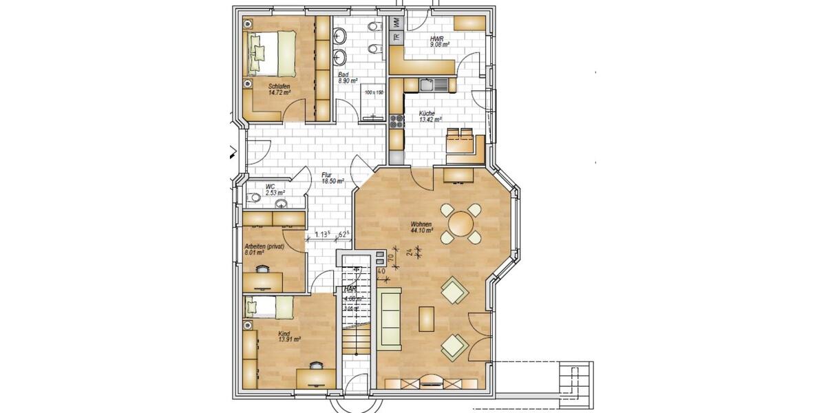 Dachgeschoßwohnung Achim - 3 Zimmer, 128 m&sup2;, 342.000&euro; | Angebot:25480273