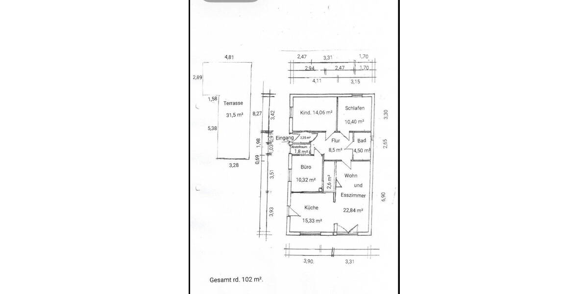 Etagenwohnung Weyhe Melchiorshausen - 4 Zimmer, 102 m&sup2;, 295.000&euro; | Angebot:26204027