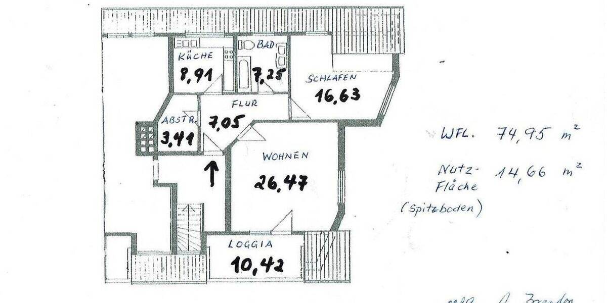 Etagenwohnung Brinkum Brinkum - 2 Zimmer, 74 m&sup2;, 200.000&euro; | Angebot:26472805