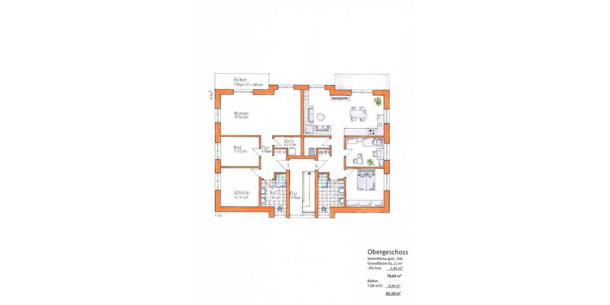 Etagenwohnung Syke - 3 Zimmer, 81 m&sup2;, 310.000&euro; | Angebot:25689072