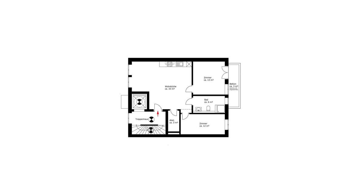 Etagenwohnung Bremen Walle - 3 Zimmer, 69 m&sup2;, 259.000&euro; | Angebot:24181880