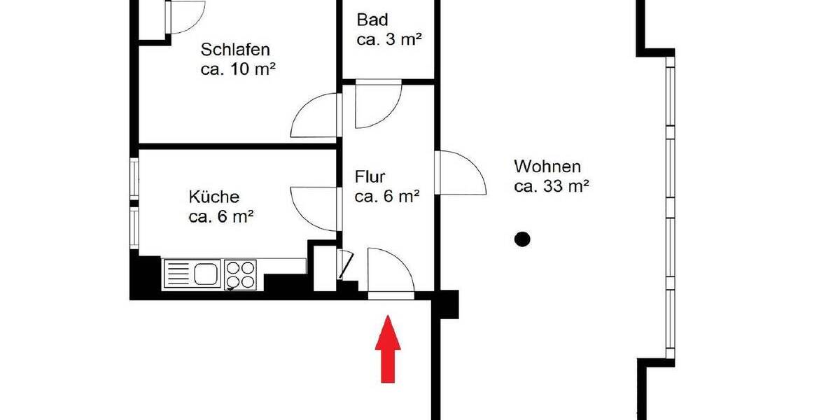 Etagenwohnung Bremen Hastedt - 2 Zimmer, 58 m&sup2;, 115.000&euro; | Angebot:26629246