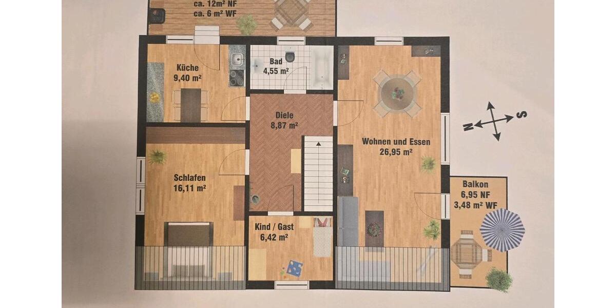 Dachgeschoßwohnung Bremen Hemelingen - 3 Zimmer, 85 m&sup2;, 229.000&euro; | Angebot:27018094