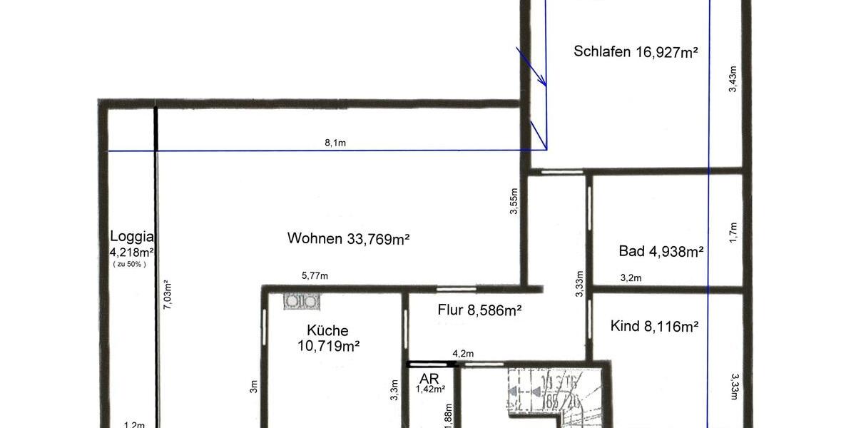 Dachgeschoßwohnung Bremen Blumenthal - 3 Zimmer, 90 m&sup2;, 750&euro; | Angebot:26564778