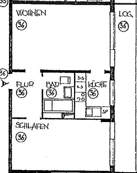 Etagenwohnung Delmenhorst Bungerhof - 2 Zimmer, 51 m&sup2;, 89.000&euro; | Angebot:26479593