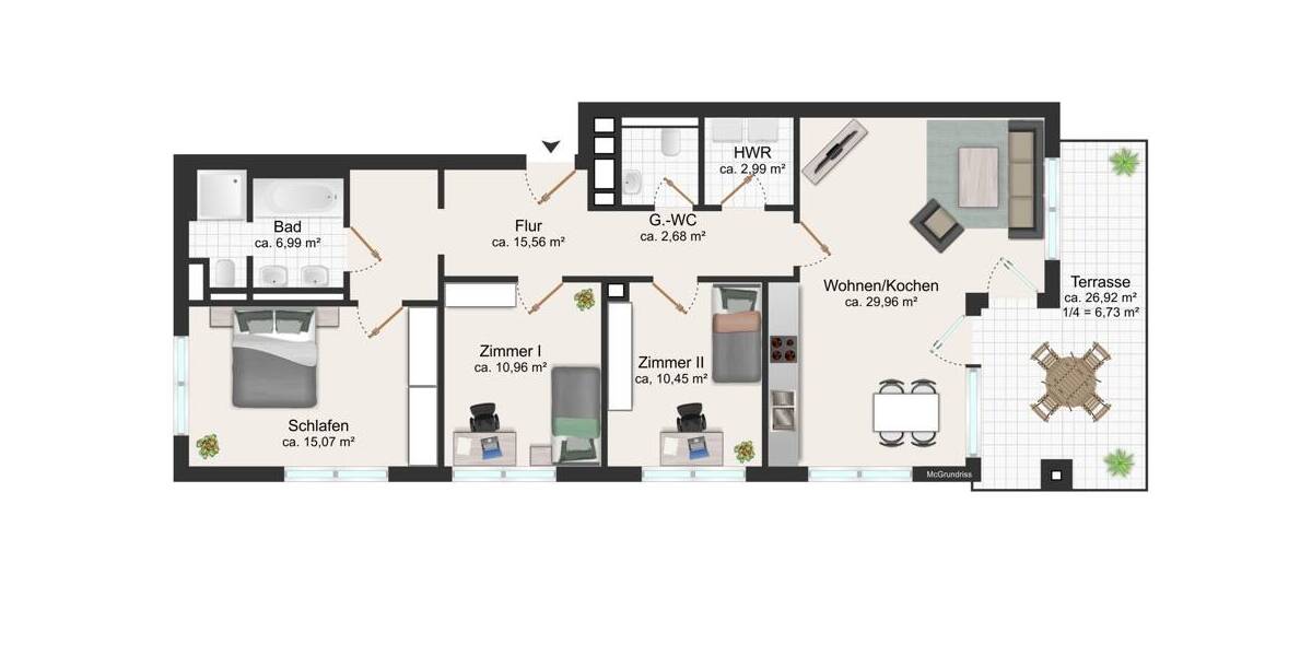 Etagenwohnung Bremen Altstadt - 4 Zimmer, 102 m&sup2;, 1.525&euro; | Angebot:26105626