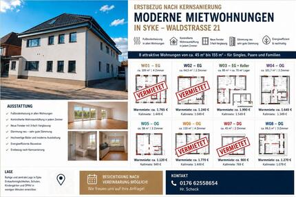 Wohnung Syke - 3 Zimmer, 80 m&sup2;, 999&euro; | Angebot:26727766