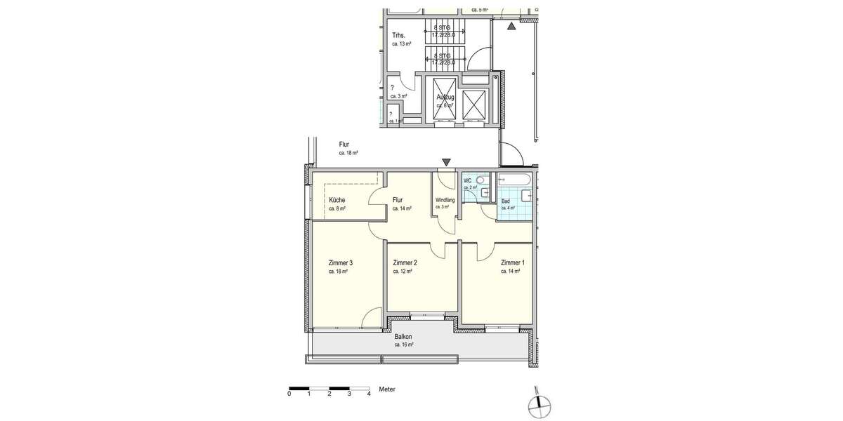 Etagenwohnung Bremen Osterholz - 3 Zimmer, 82 m&sup2;, 570&euro; | Angebot:27112613