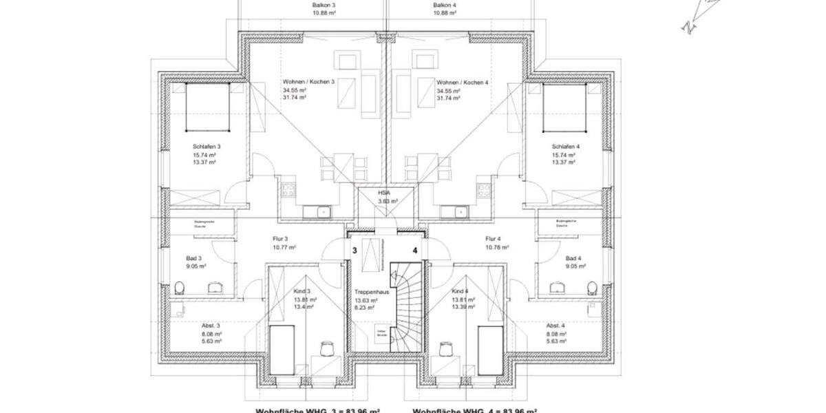 Dachgeschoßwohnung Bassum - 3 Zimmer, 85 m&sup2;, 950&euro; | Angebot:25937227