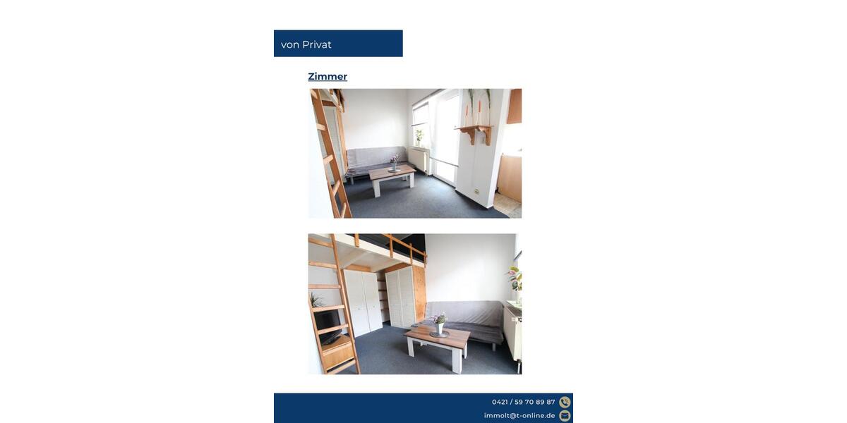 Etagenwohnung Bremen Burglesum - 1 Zimmer, 27 m&sup2;, 495&euro; | Angebot:26396709