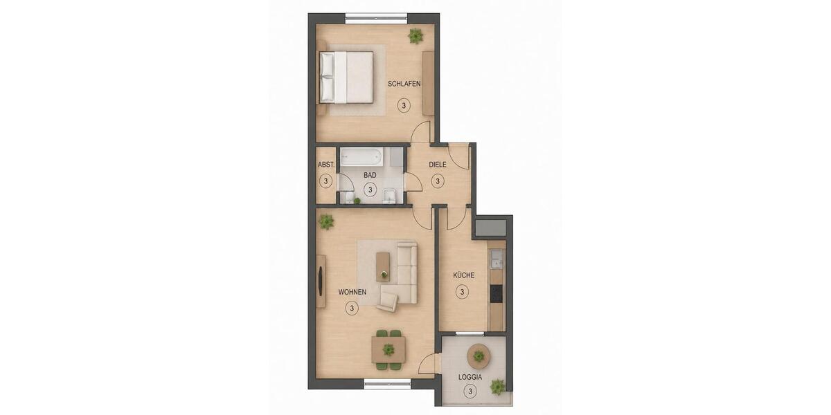 Etagenwohnung Bremen Hemelingen - 2 Zimmer, 70 m&sup2;, 750&euro; | Angebot:26649248